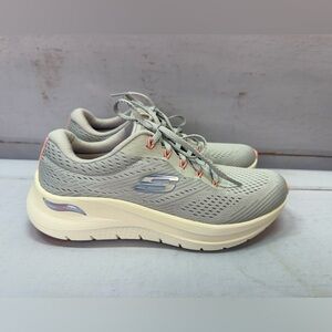 Skechers Arch Fit 2.0 Big League Women’s Size 7.5 Gray Athletic Sneakers Comfort